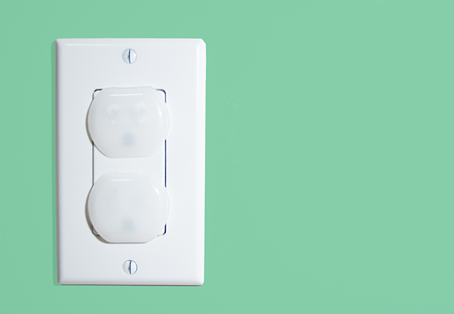 Outlets with plastic covers