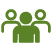 Icon representing a group of three people