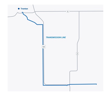 Trenton transmission project map