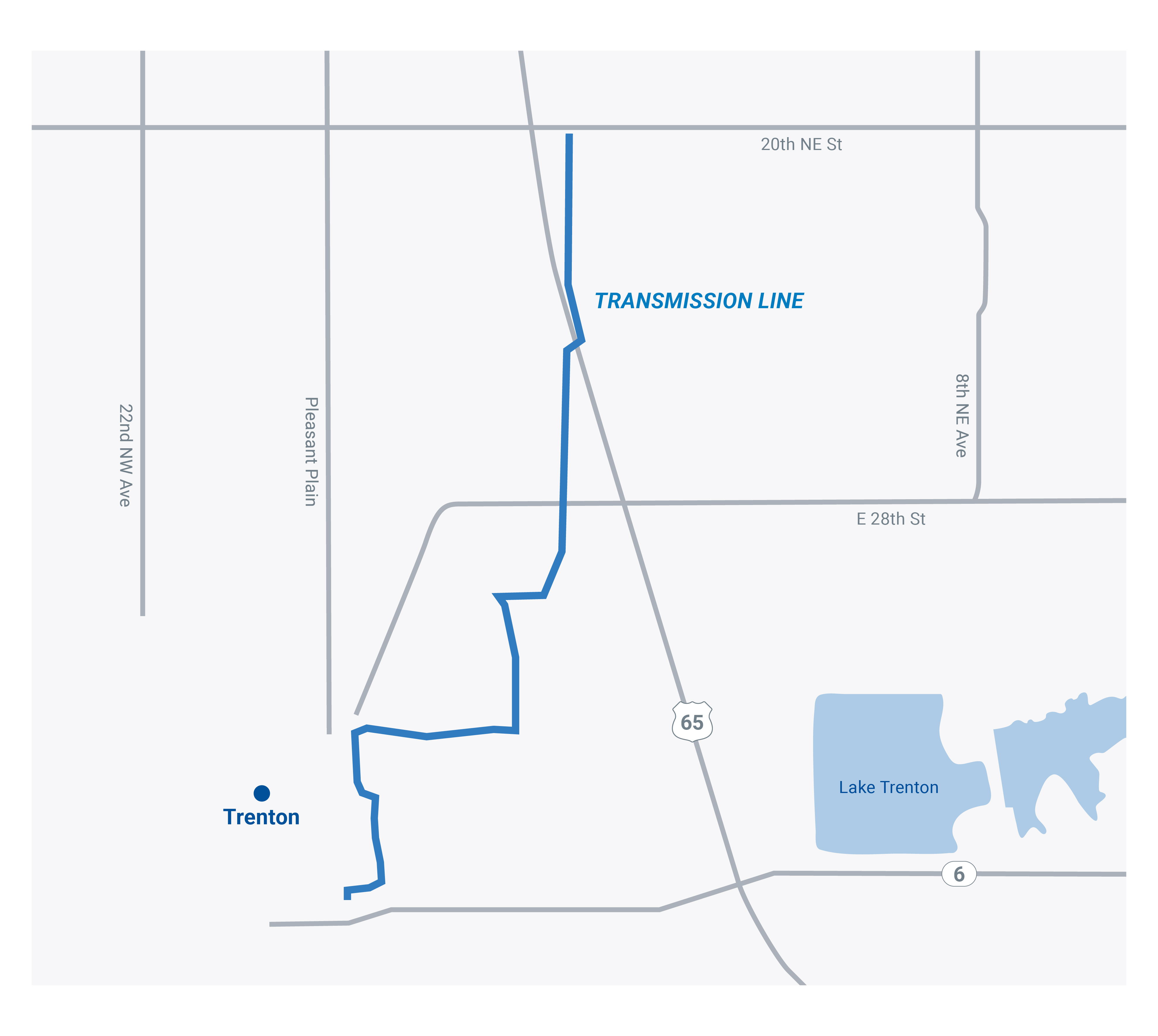 Trenton transmission project map