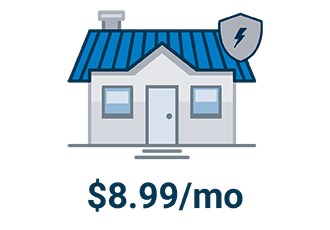 Illustration of a house with pricing for enhanced surge protection
